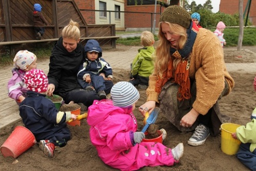Children and Caregivers at a Barnehage